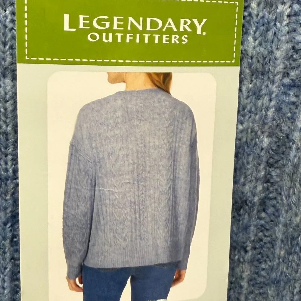 Legendary Outfitters Women's Cable Knit Sweater Size XXL Blue Heather Cozy Soft